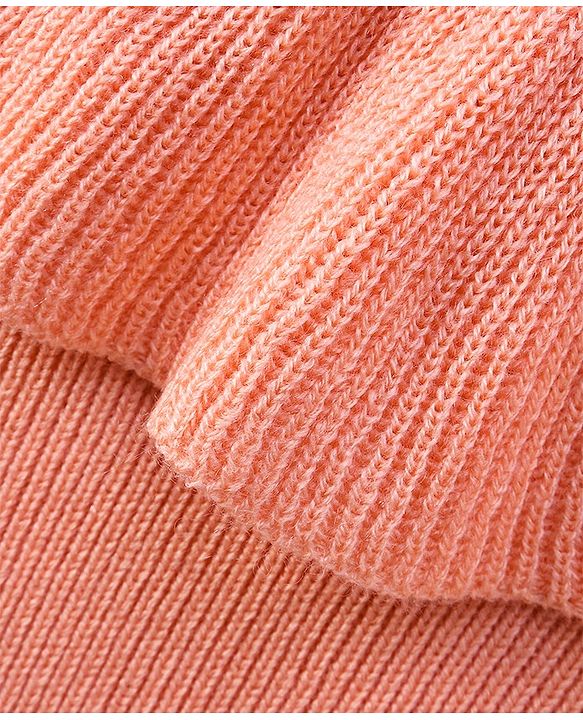 Pine Kids Full Sleeves Pullover With Frill on Neck Medium Winter - Peach
