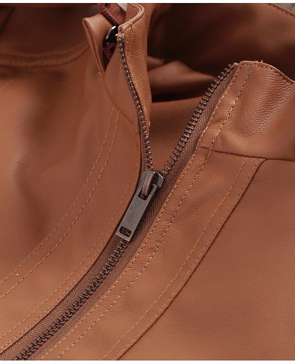 Pine Kids Medium Winter Wear Full Sleeves PU Leather Detachable Hooded Jacket - Brown