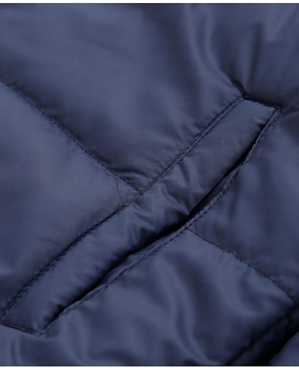 Pine Kids Medium Winter Full Sleeves Hooded Padded Reversible Jacket - Navy Blue Red