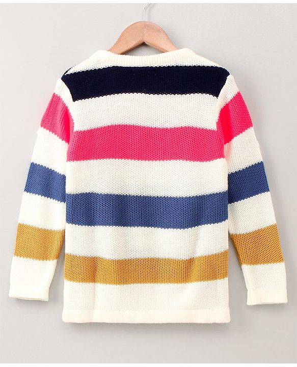 Pine Kids Full Sleeves Striped Medium Winter Wear Pullover - Multicolor