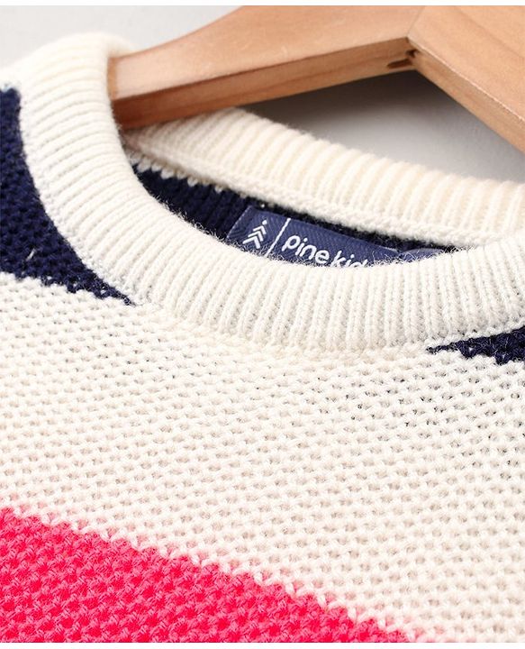 Pine Kids Full Sleeves Striped Medium Winter Wear Pullover - Multicolor