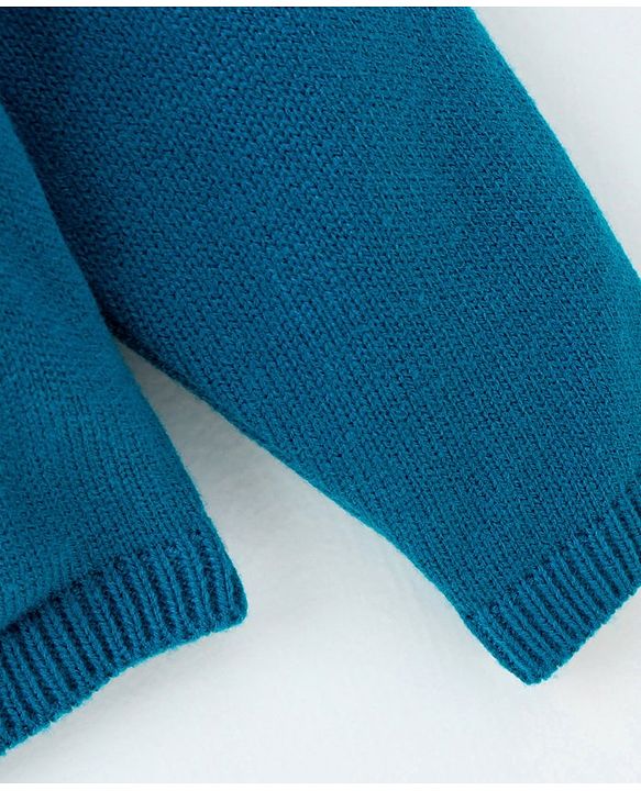 Pine Kids Full Sleeves Front Open Sweater - Blue
