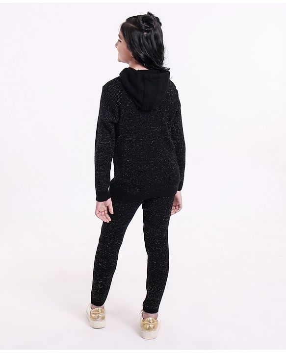 Pine Kids Full Sleeves Sweater Set - Black