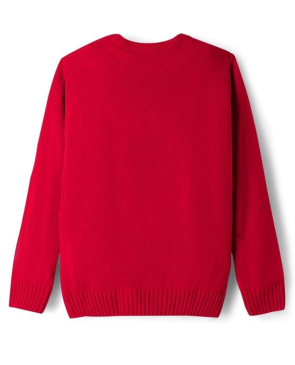 Pine Kids Knit Full Sleeves Sweaters with Foot Ball Patch - Maroon