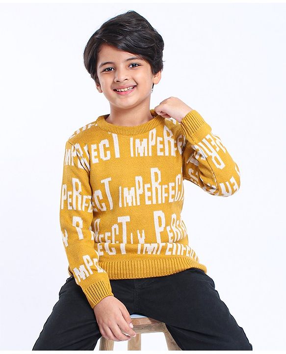 Pine Kids Full Sleeves Pullover Sweater - Yellow