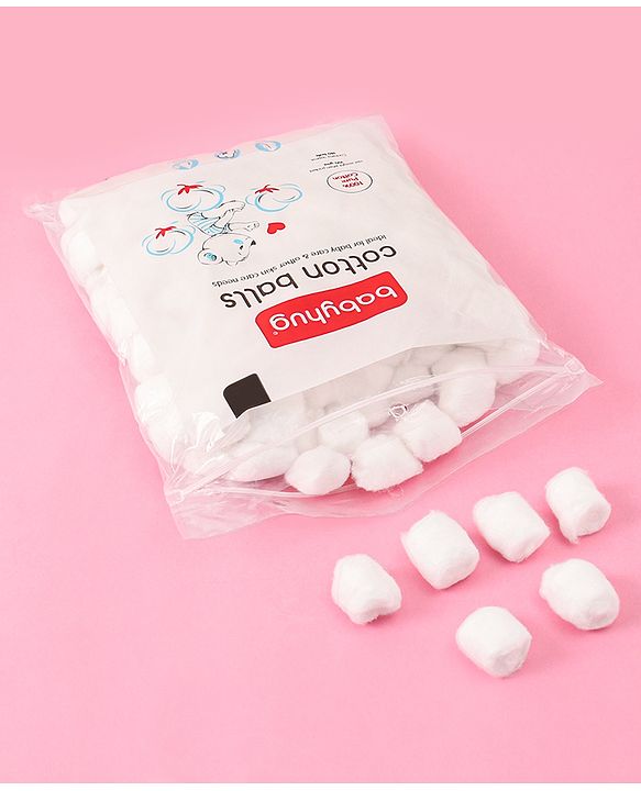 Babyhug 100% Pure Cotton Balls Soft & Gentle for Baby Care  140 Pieces (100g) | Highly Absorbent | Baby Care | First-Aid | Makeup