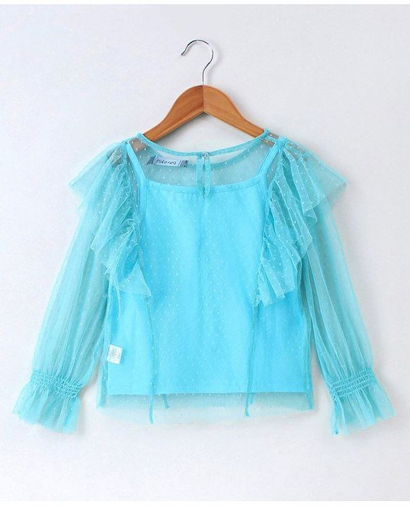 Pine Kids Full Sleeves Biowashed Top Solid Color - Blue
