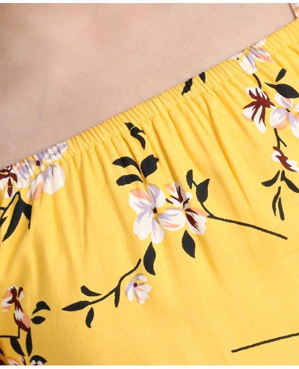 Pine Kids Half Sleeves Frock with Hair Band - Yellow
