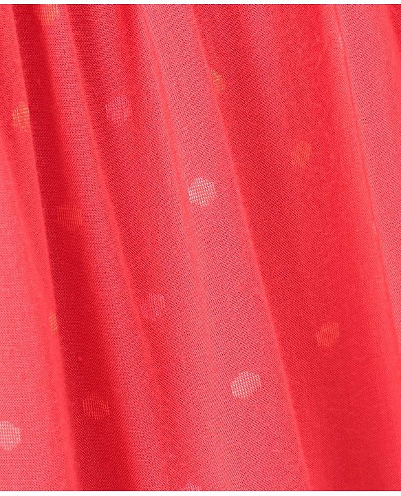 Pine Kids Short Sleeves Biowashed Frock Dots Print - Red