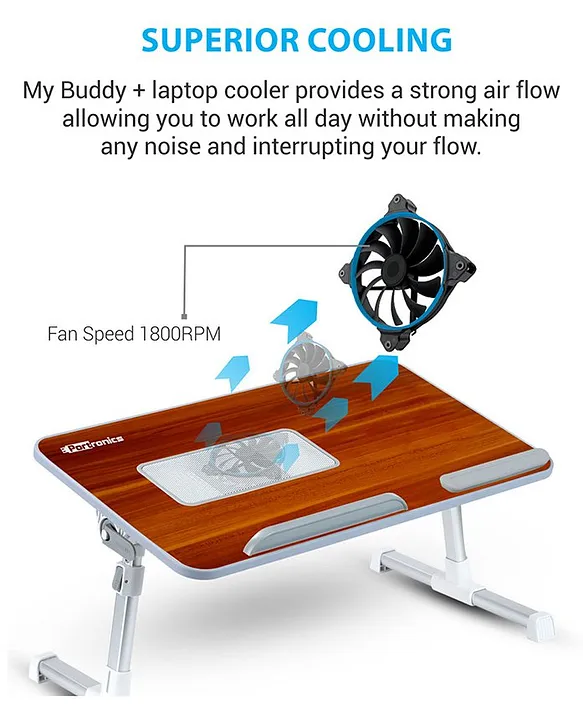 Portronics cool online pad laptop table