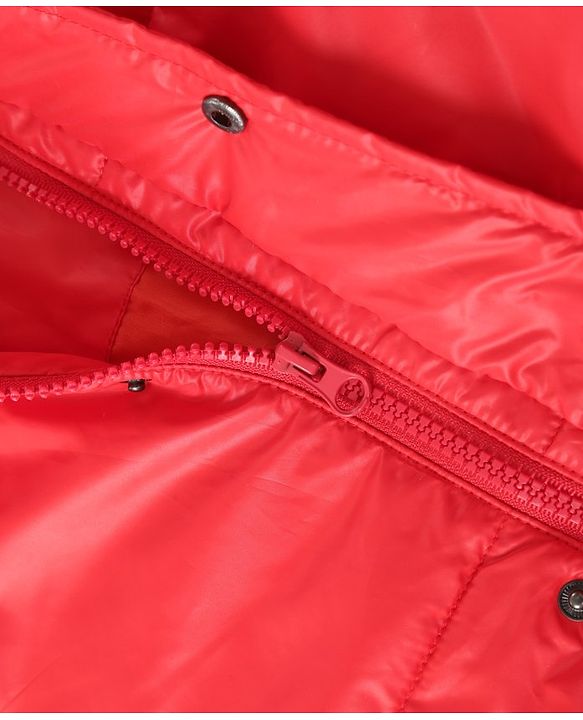Pine Kids  Medium Winter Full Sleeves Padded Jacket With Neck Band- Red