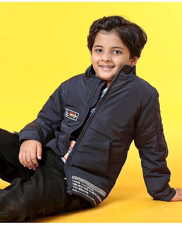Pine Kids Full Sleeves Padded Jacket - Navy Blue