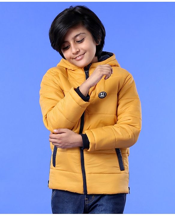 Pine Kids Full Sleeves Hooded Padded Jacket - Yellow