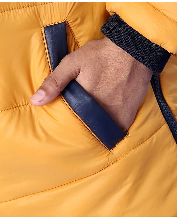 Pine Kids Full Sleeves Hooded Padded Jacket - Yellow
