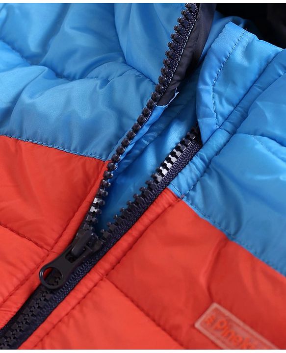 Pine Kids Full Sleeves Color Block Hooded Jacket - Blue
