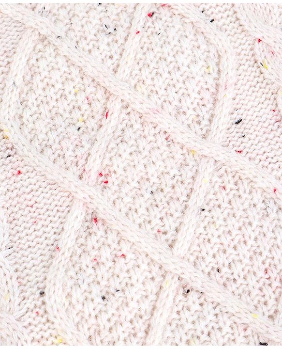Pine Kids Full Sleeves Cable Knit Sweater - White