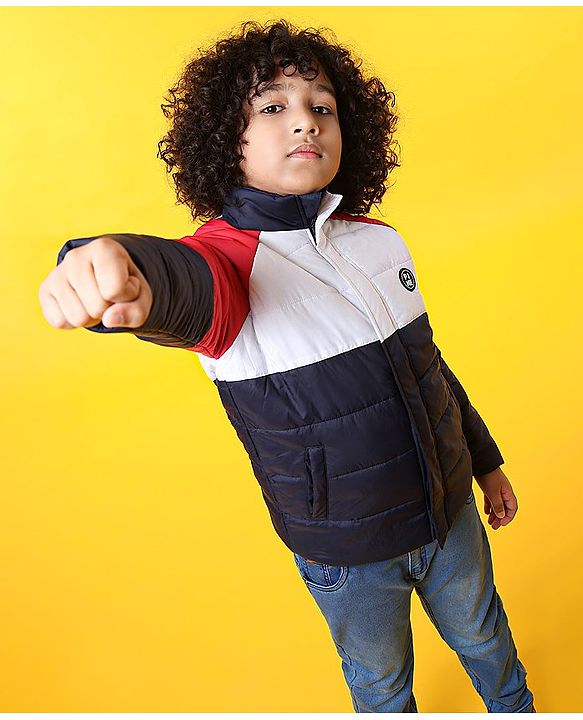 Pine Kids Medium Winter Full Sleeves Padded Jacket - Multicolour