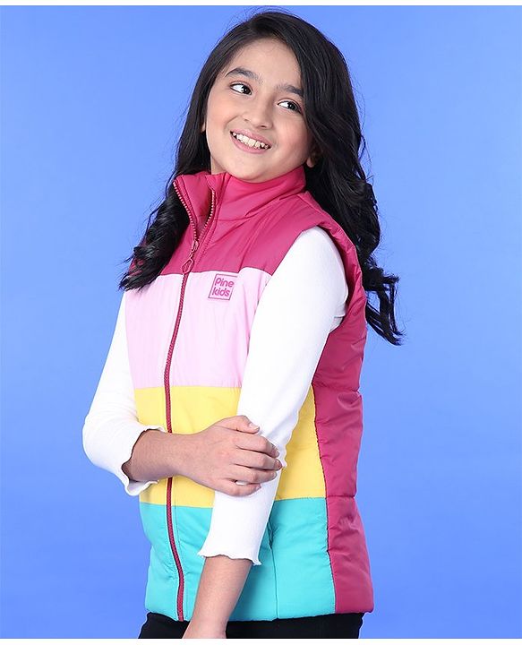 Pine Kids Sleeveless Light Winter Padded Jacket - Multicolor