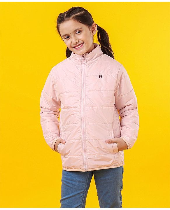 Pine Kids Full Sleeves Metallic Padded Jacket - Pink