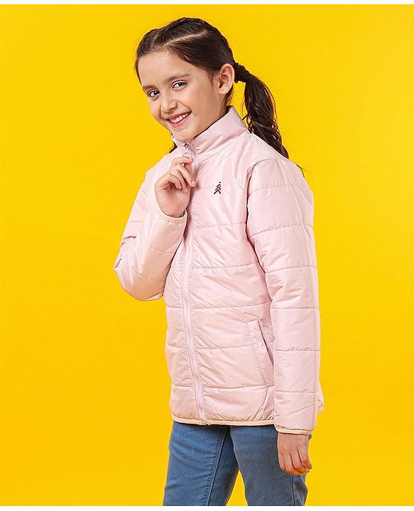 Pine Kids Full Sleeves Metallic Padded Jacket - Pink
