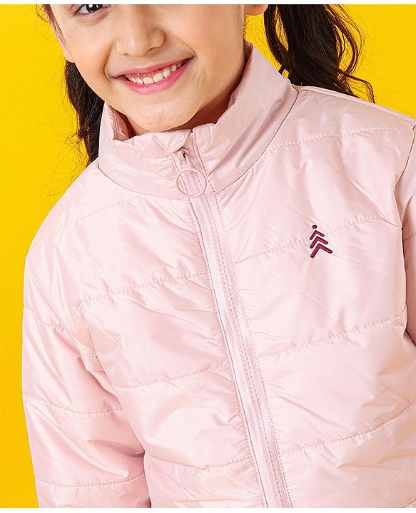 Pine Kids Full Sleeves Metallic Padded Jacket - Pink
