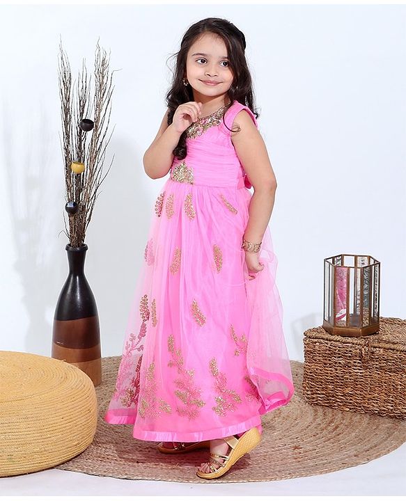 Babyhug Sleeveless Ethnic Dress - Pink