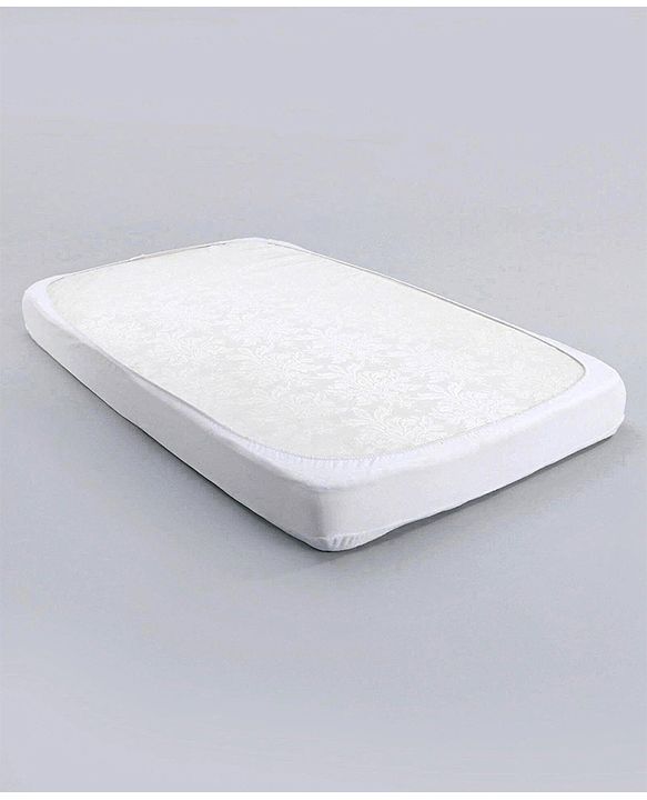 Babyhug Soft Terry Breathable & Waterproof Mattress Protector Fitted Cover Sheet - White
