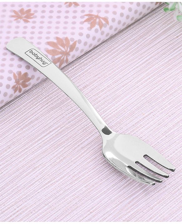 Babyhug Stainless Steel Ice Cream Spoon & Fork Set of 4 - Silver