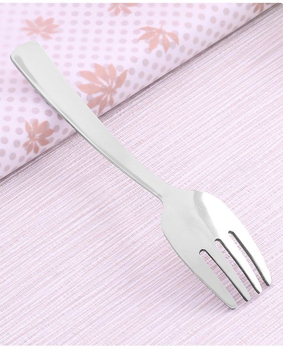 Babyhug Stainless Steel Ice Cream Spoon & Fork Set of 4 - Silver