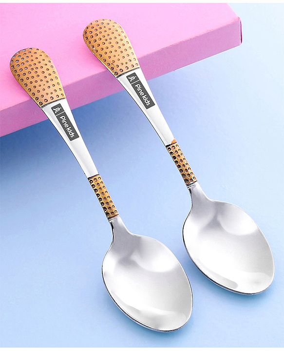 Pine Kids Stainless Steel Spoon Pack of 6 - Length 16 cm Each