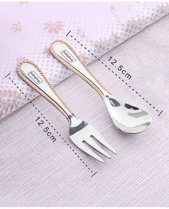 Babyhug Stainless Steel Spoon & Fork Set of 6 - Silver