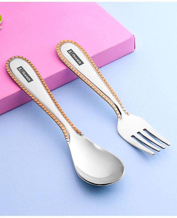 Pine Kids Stainless Steel Spoon & Fork Pack of 6 - Length 16 cm Each