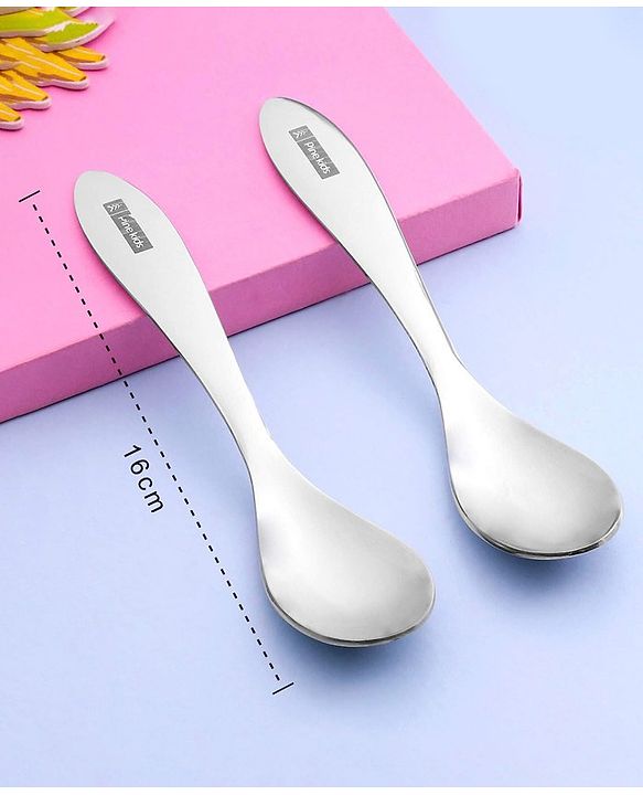 Pine Kids Stainless Steel Spoon Pack of 6 - Length 16 cm Each