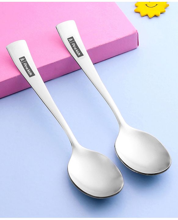 Pine Kids Stainless Steel Spoon Pack of 6 - Length 16 cm Each