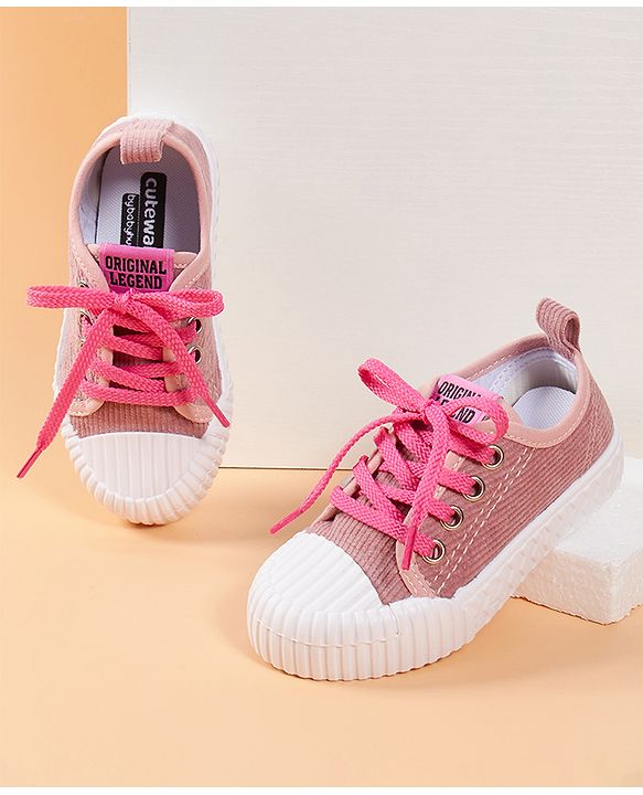 Cute Walk by Babyhug Lace Up Casual Shoes - Pink