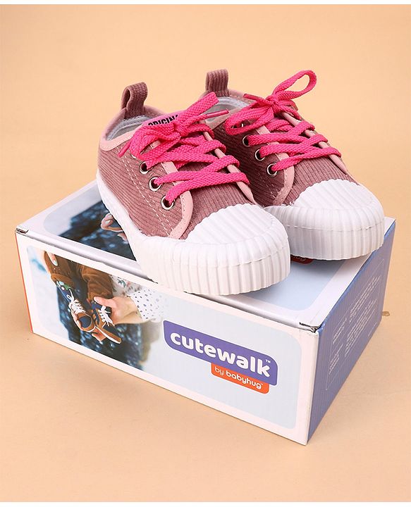 Cute Walk by Babyhug Lace Up Casual Shoes - Pink