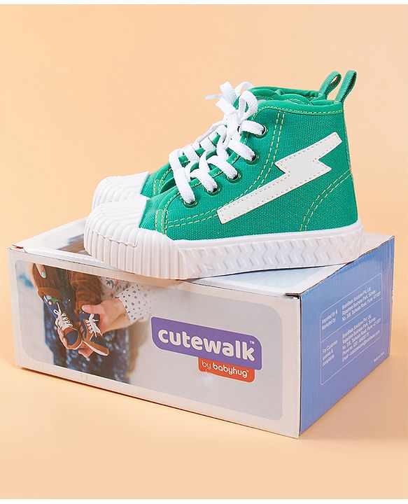 Cute Walk by Babyhug Casual Lace-up Shoes - Green