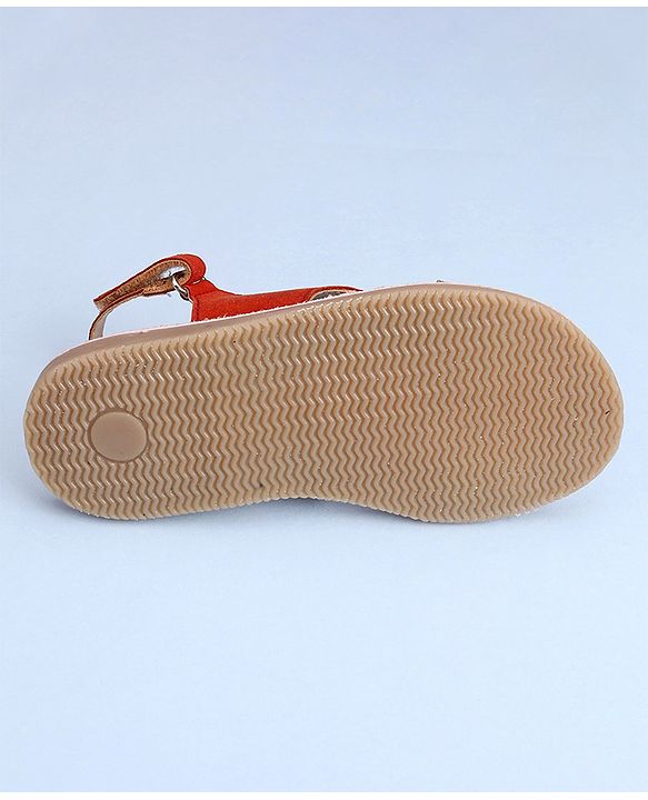 Pine Kids Cross Toe Sandals - Orange & Golden
