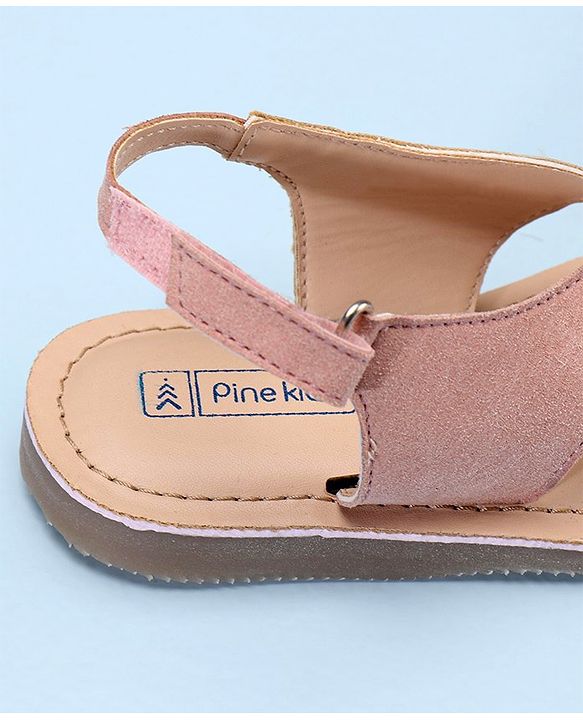 Pine Kids Cross Toe Sandals - Peach & Golden