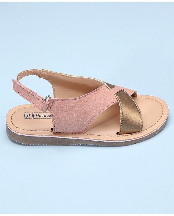 Pine Kids Cross Toe Sandals - Orange & Golden