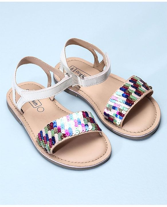 Pine Kids Sandals Sequin Detailing - White