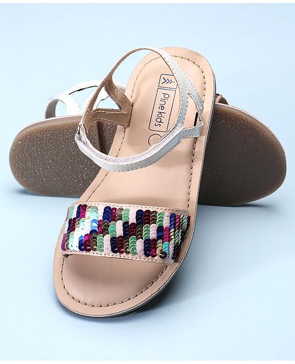 Pine Kids Sandals Sequin Detailing - White