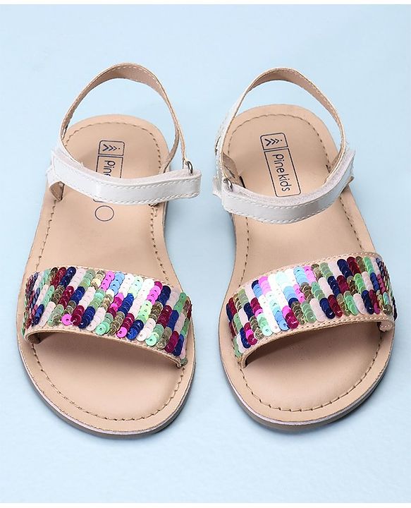 Pine Kids Sandals Sequin Detailing - White