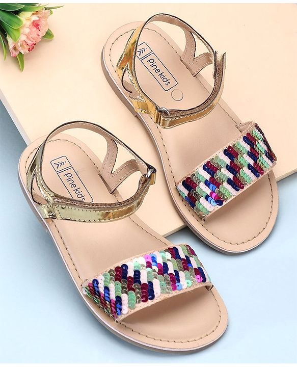 Pine Kids Sandals Sequin Detailing - White