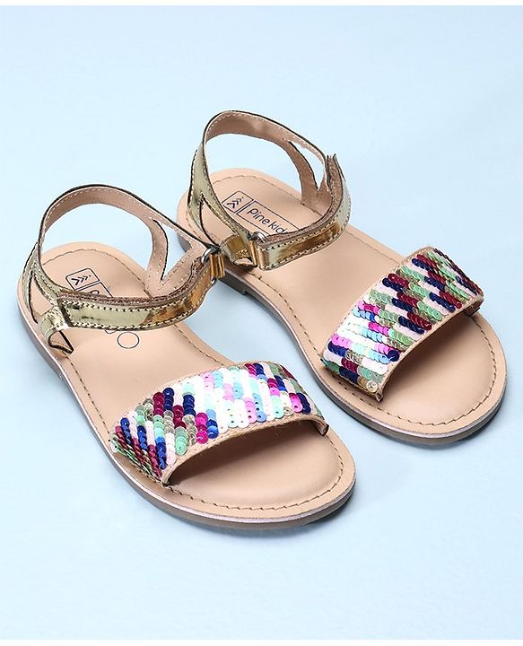 Pine Kids Sandals Sequin Detailing - White