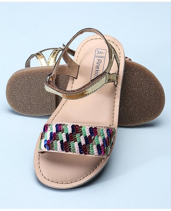 Pine Kids Sandals Sequin Detailing - White