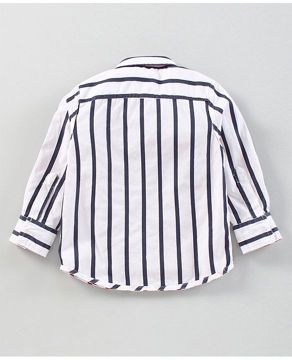 Babyhug Full Sleeves Striped  Shirt - White