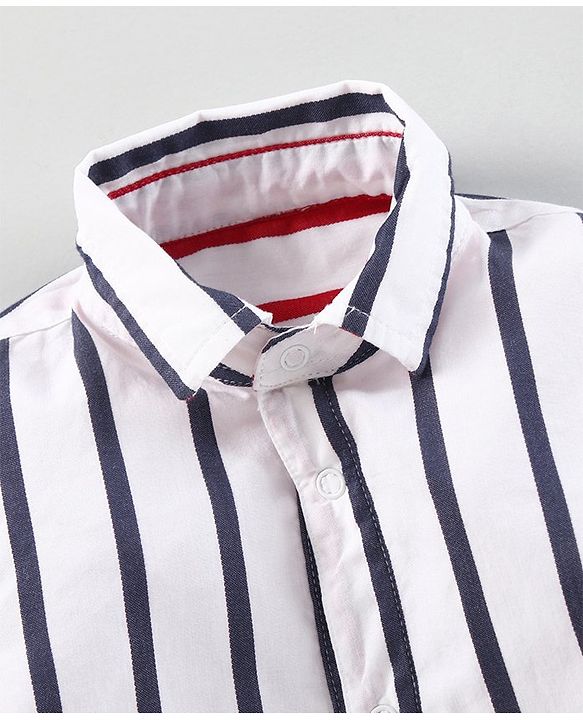 Babyhug Full Sleeves Striped  Shirt - White