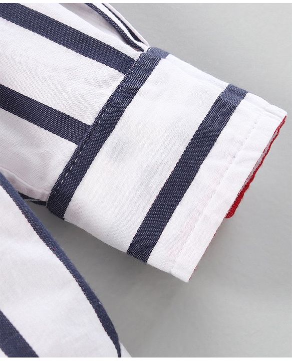Babyhug Full Sleeves Striped  Shirt - White