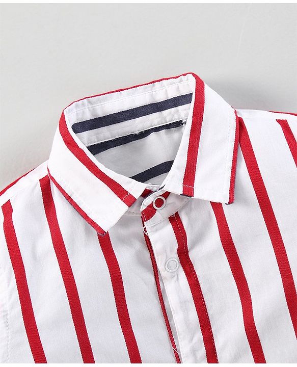 Babyhug Full Sleeves Striped  Shirt - White